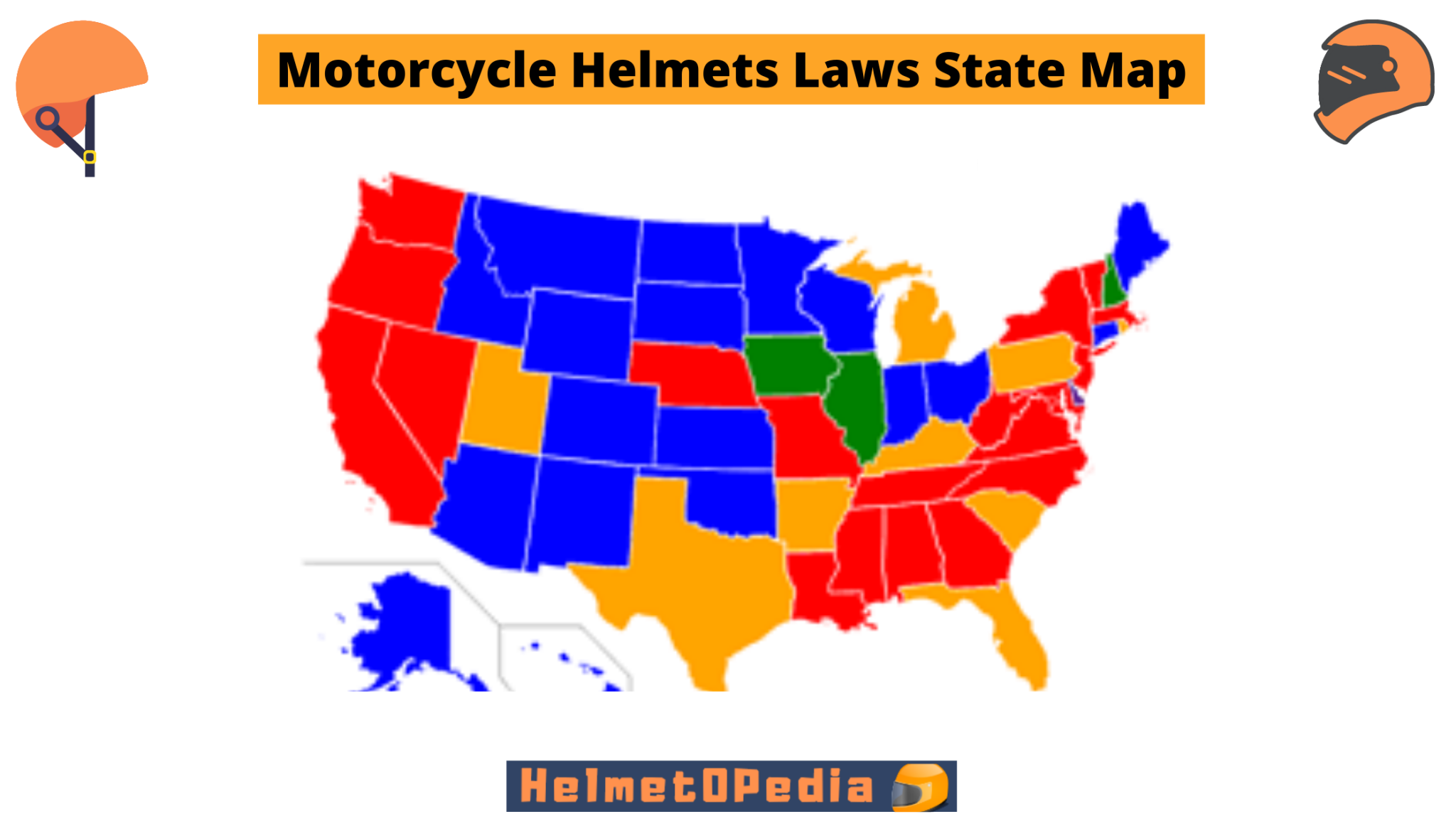 US Australia Canada Motorcycle Helmet Laws By State HelmetOPedia   Motorcycle Helmet Laws State Map 2048x1152 